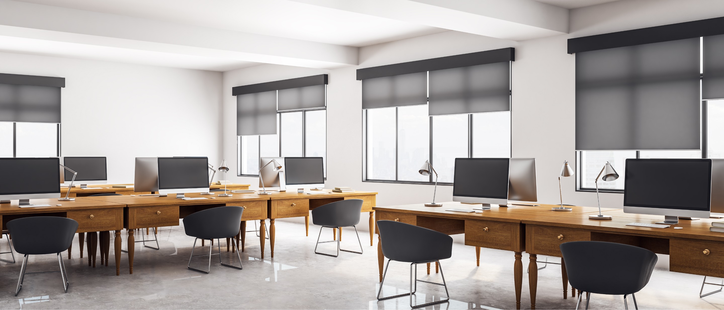 office with window shades