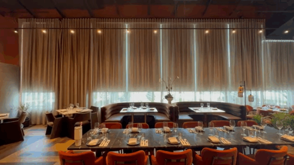 Motorized Roller Shades at Aris Steakhouse | Sleek Style Meets Smart Comfort in Austin