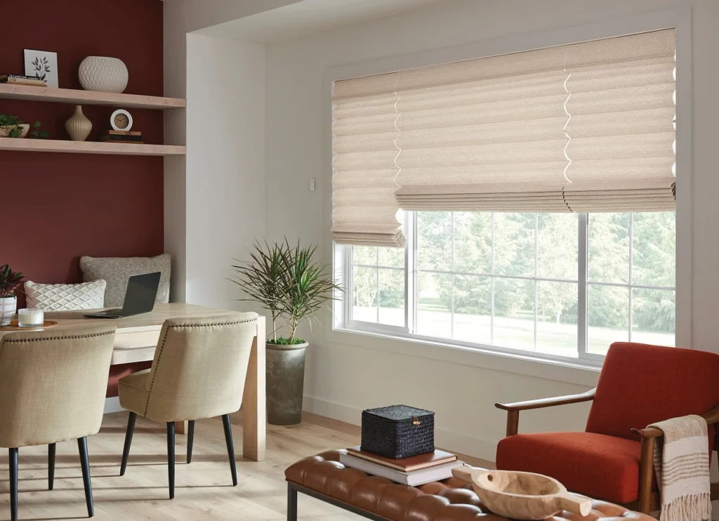 Motorized Roman Shades & Drapery in Broomfield CO | Soft Automated Window Treatments | Bumble Bee Blinds