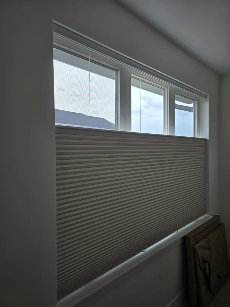 Motorized Top Down Bottom Up Honeycomb Shades | Broomfield CO Bedroom | Bumble Bee Blinds of Boulder