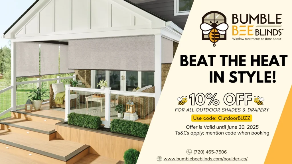 Stylish Outdoor Shades & Drapery in Boulder – Take 10% Off! 🐝🌞