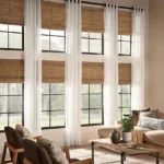 Custom window treatments for Boulder CO home, roller shades cellular shades and outdoor shades