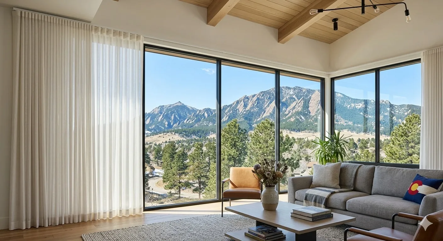 Custom drapery installation in Boulder County