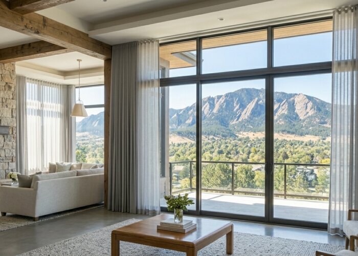 Drapery for floor ceiling windows boulder co