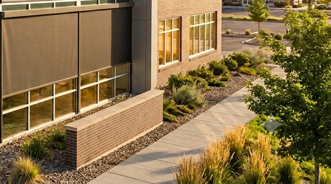 How Commercial Exterior Solar Shades Lower Lafayette Utility Bills