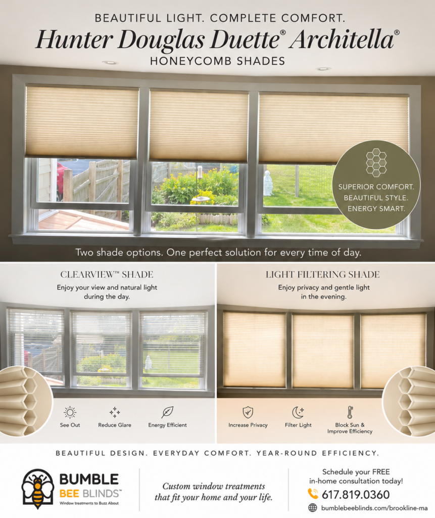 Enjoy Beautiful Views, Privacy, and Energy Efficiency with Hunter Douglas Duette® Architella® Shades