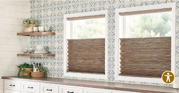 A window with a woven shade
AI-generated content may be incorrect.