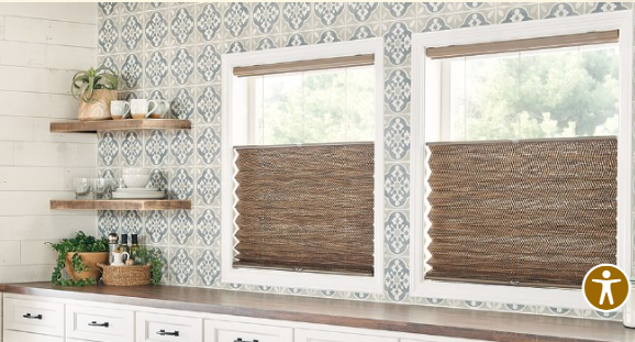 A window with brown shades
AI-generated content may be incorrect.