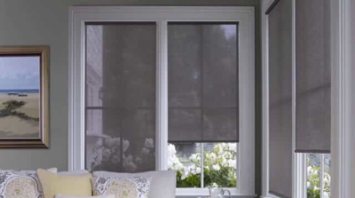 light filtering roller shades or solar in a living room