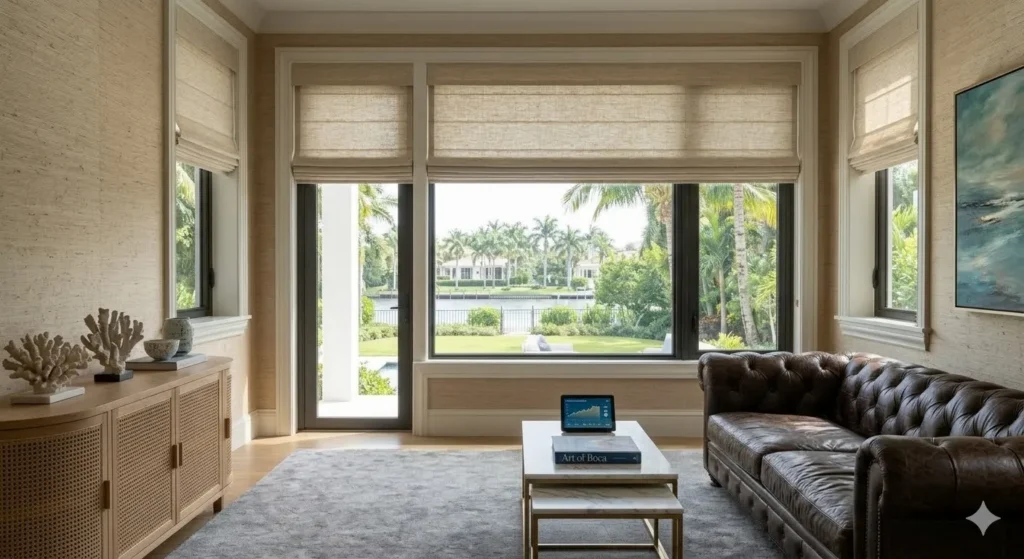 How Can Custom Roman Shades Elevate the “Quiet Luxury” of Your Boca Raton Interior?