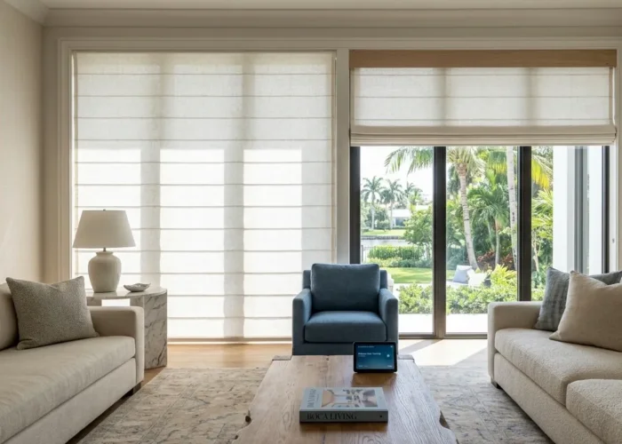 custom roman shades installer for boca raton home