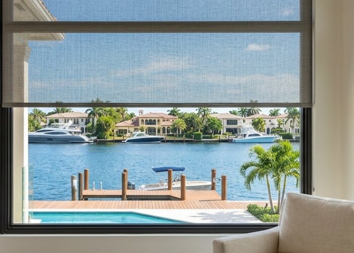 solar roller shades to preserve views in boca raton home