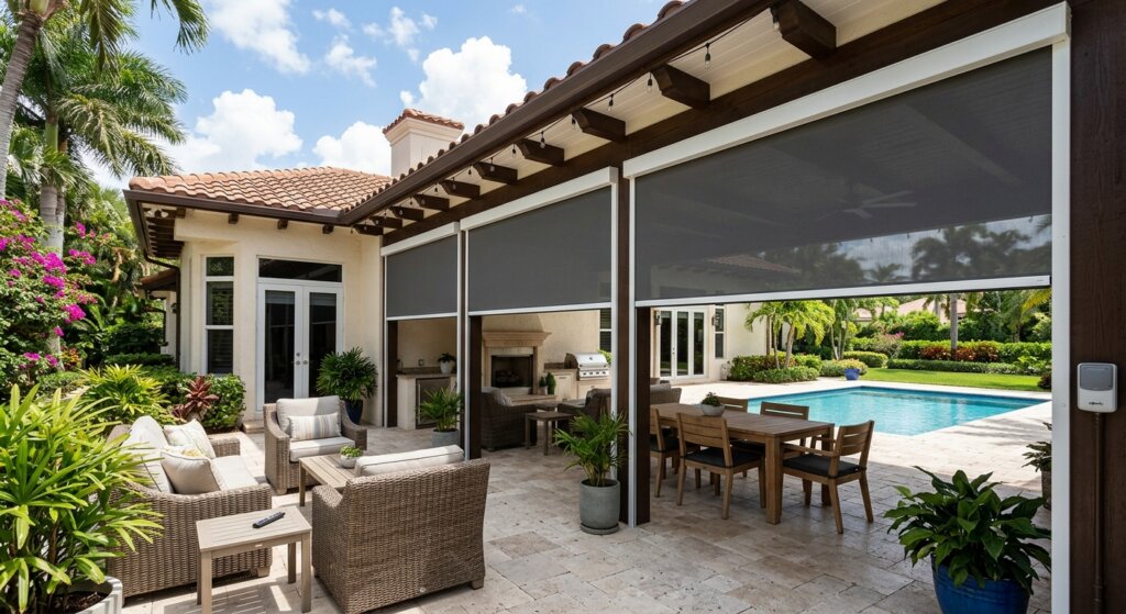 Manual vs. Motorized Outdoor Shades: Which Is Right for Your Boca Raton Patio?