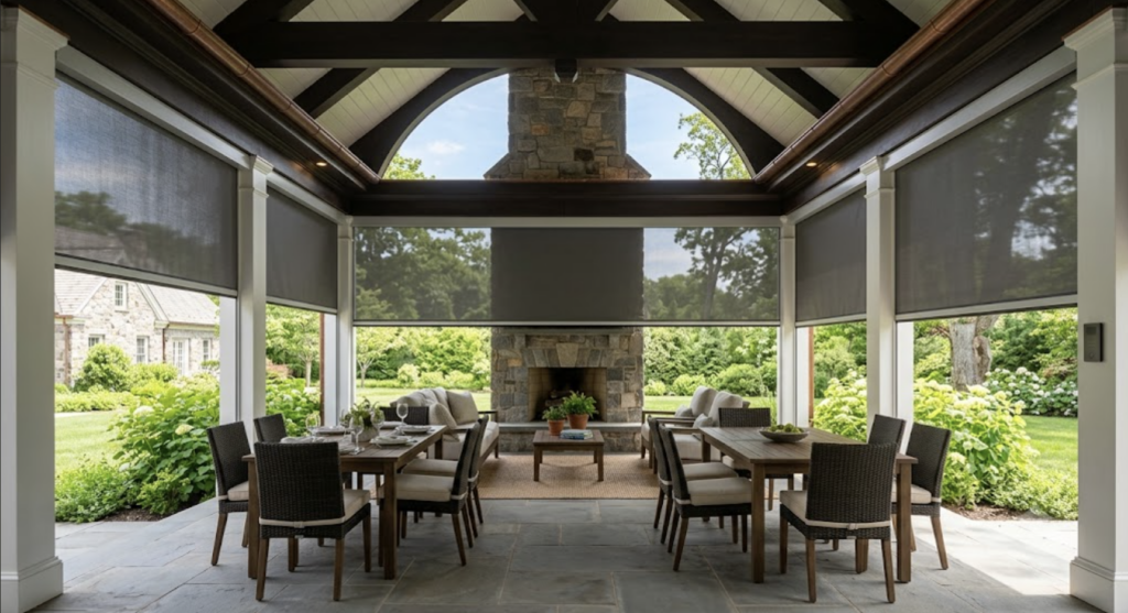 Manual vs. Motorized Outdoor Shades: Which Is Right for Your Fairfield County Home?