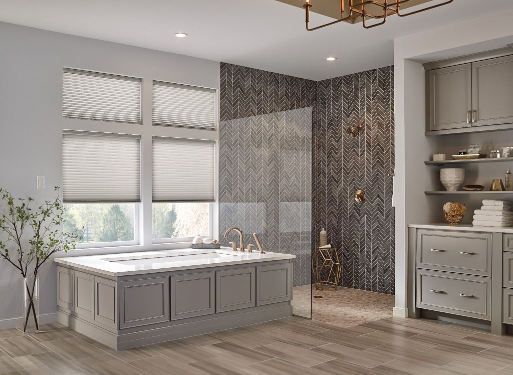 Spacious Bathroom with Cellular Shades