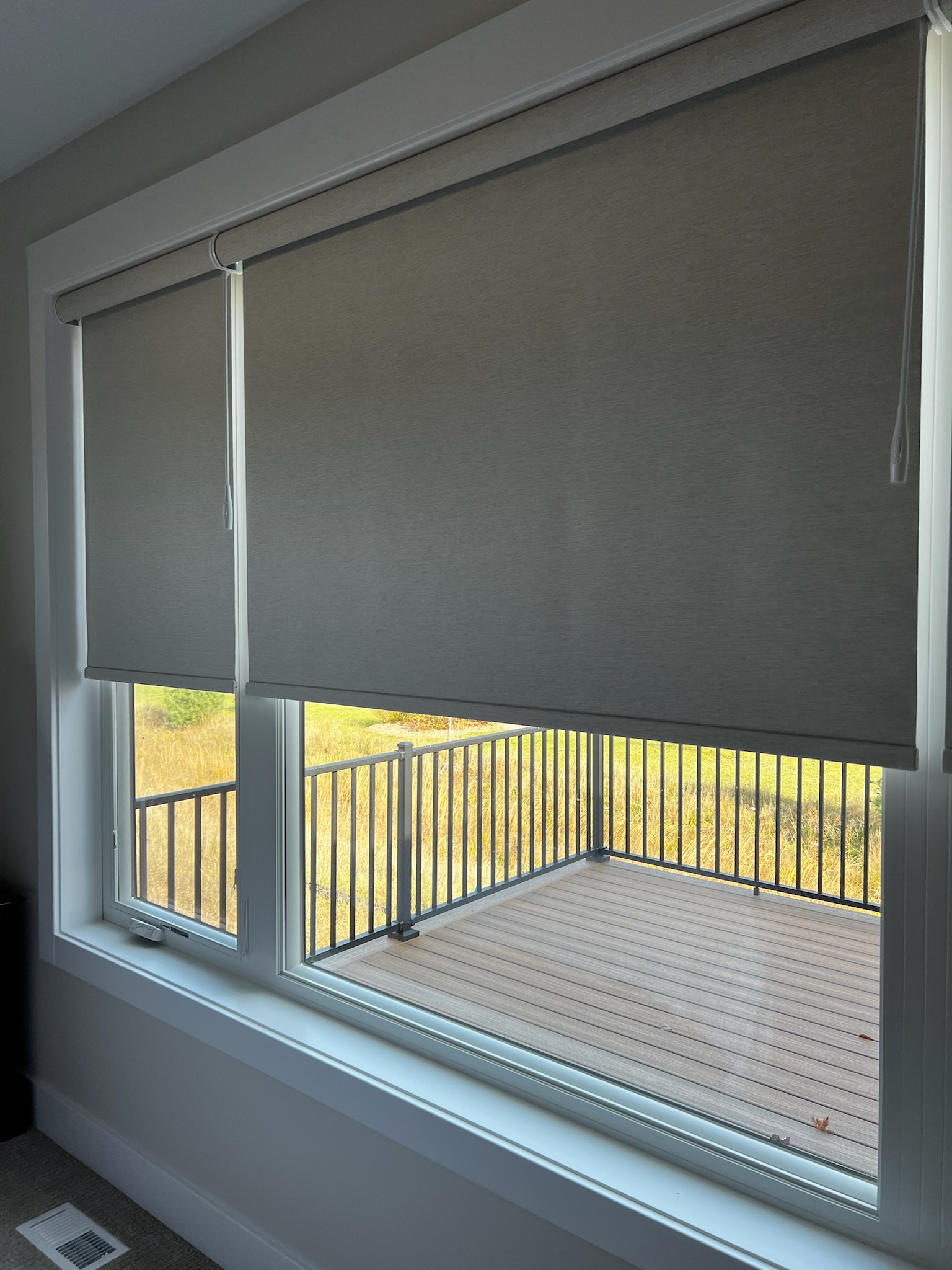 Motorized Blackout Roller Shades with Power Wand