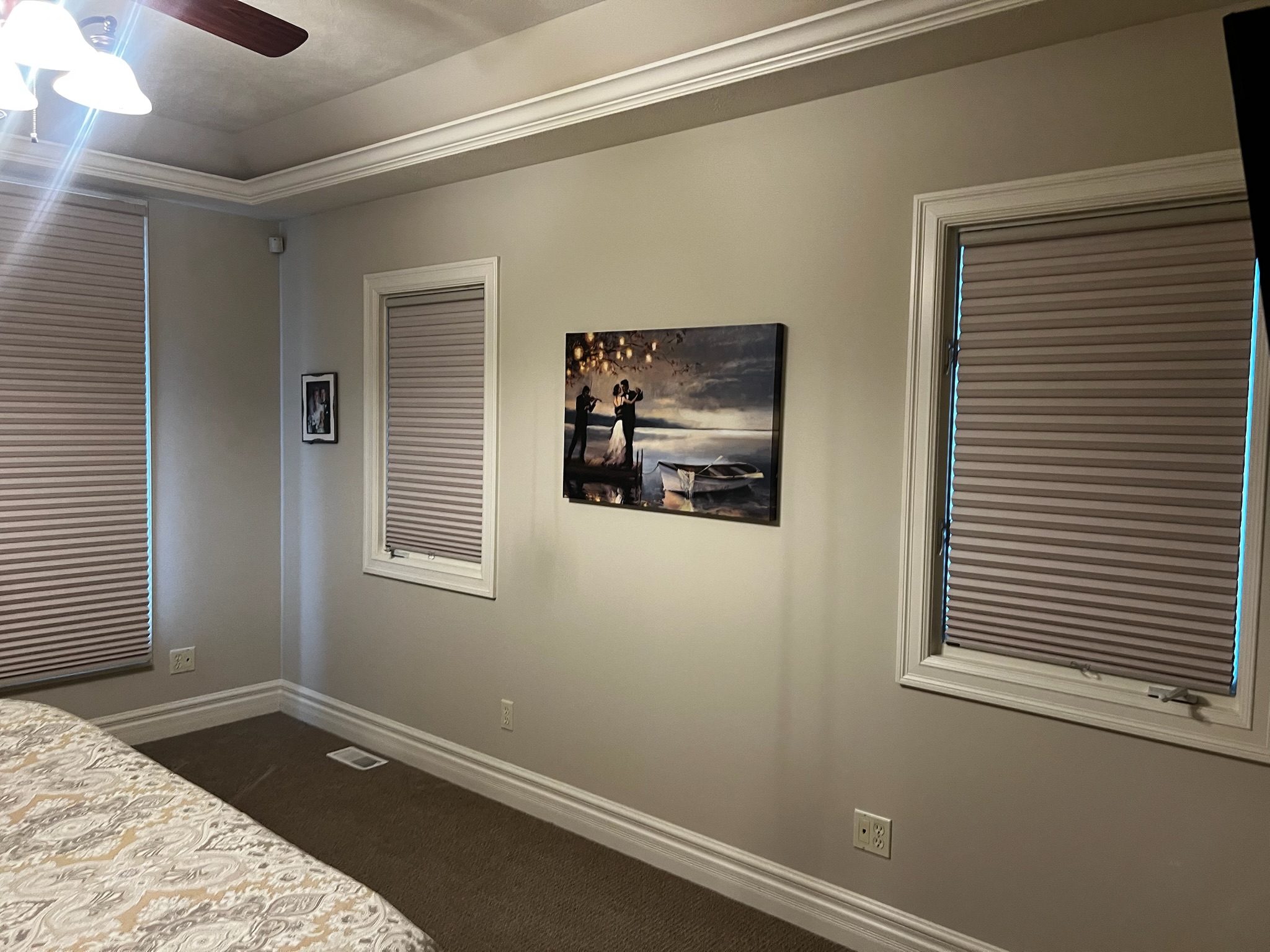 Top down, Bottom up, Cellular Honeycomb Motorized Shades with Remote