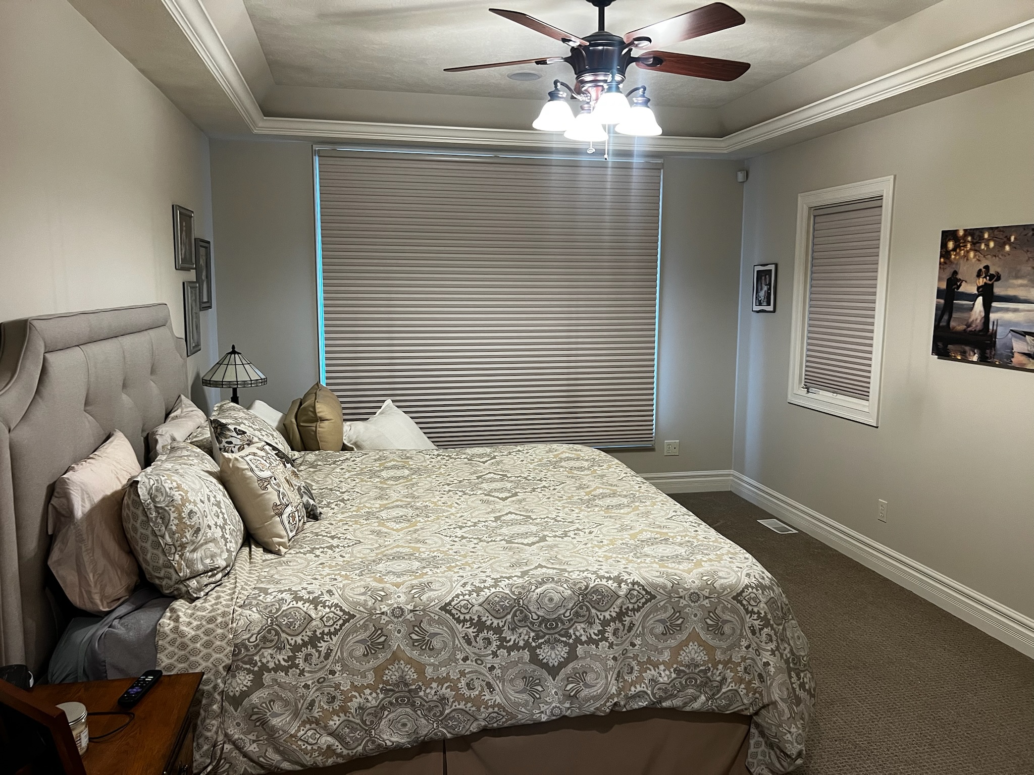 Top down, Bottom up, Cellular Honeycomb Motorized Shades with Remote