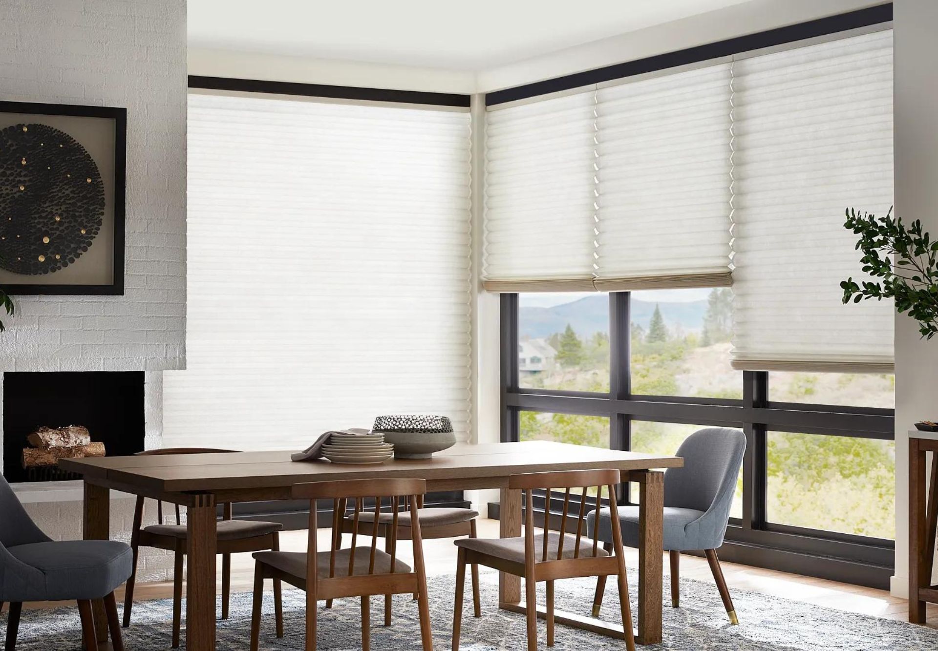 Contemporary Dining with Cellular Shades