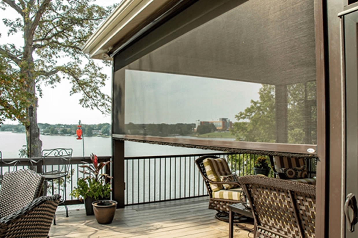 Create the ultimate outdoor retreat with exterior shades. Enjoy year-round comfort while adding privacy and style to your patio