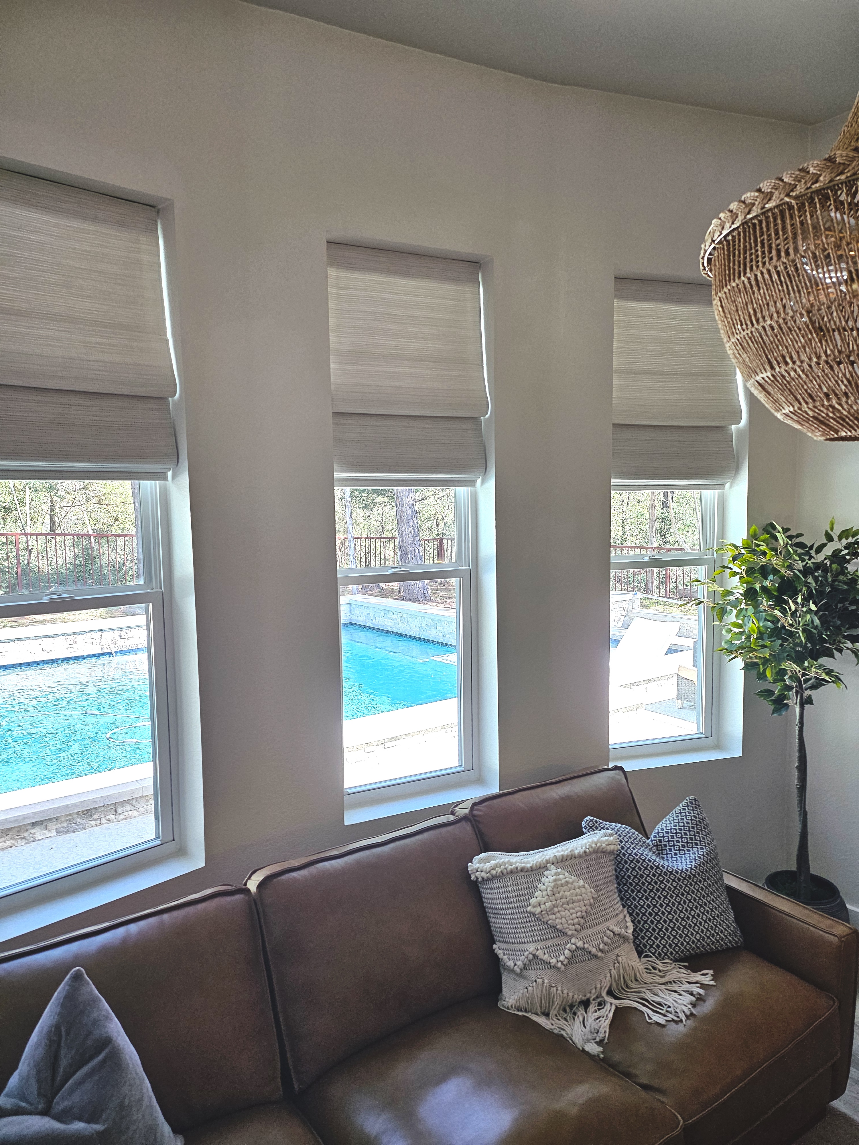 Layered Roman Shades for a Soft Finish
