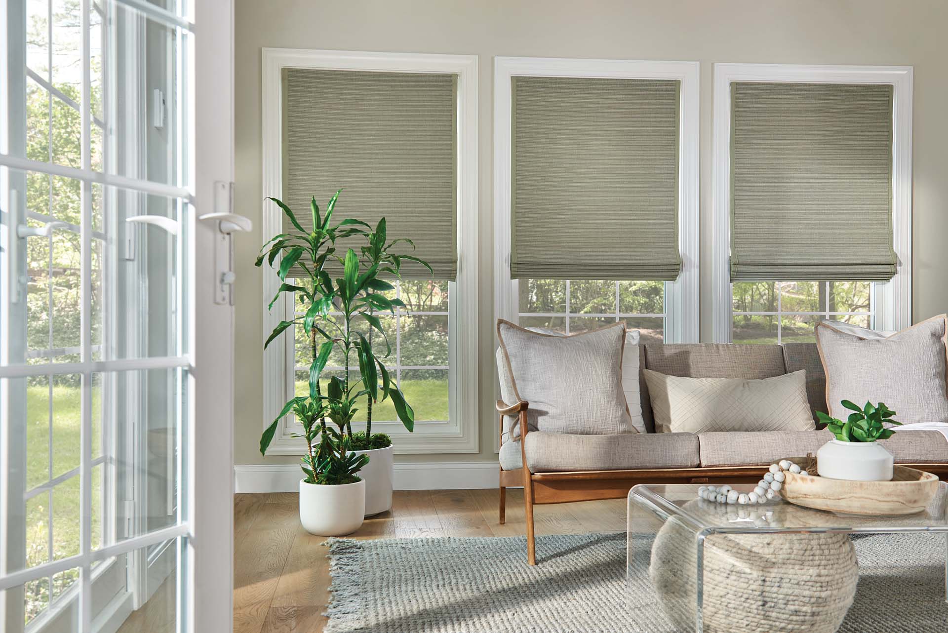 Woven Wood and Grass Shades Bumble Bee Blinds