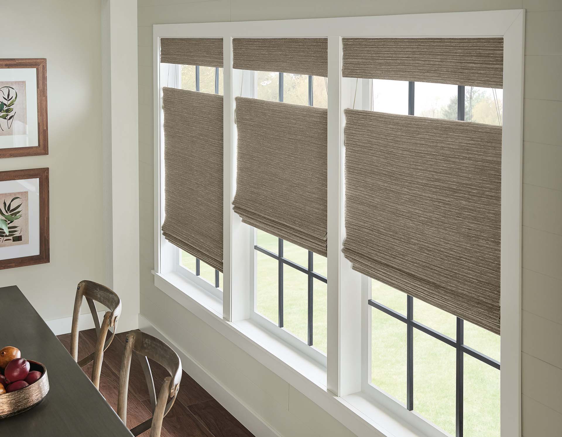Woven Wood and Grass Shades Bumble Bee Blinds
