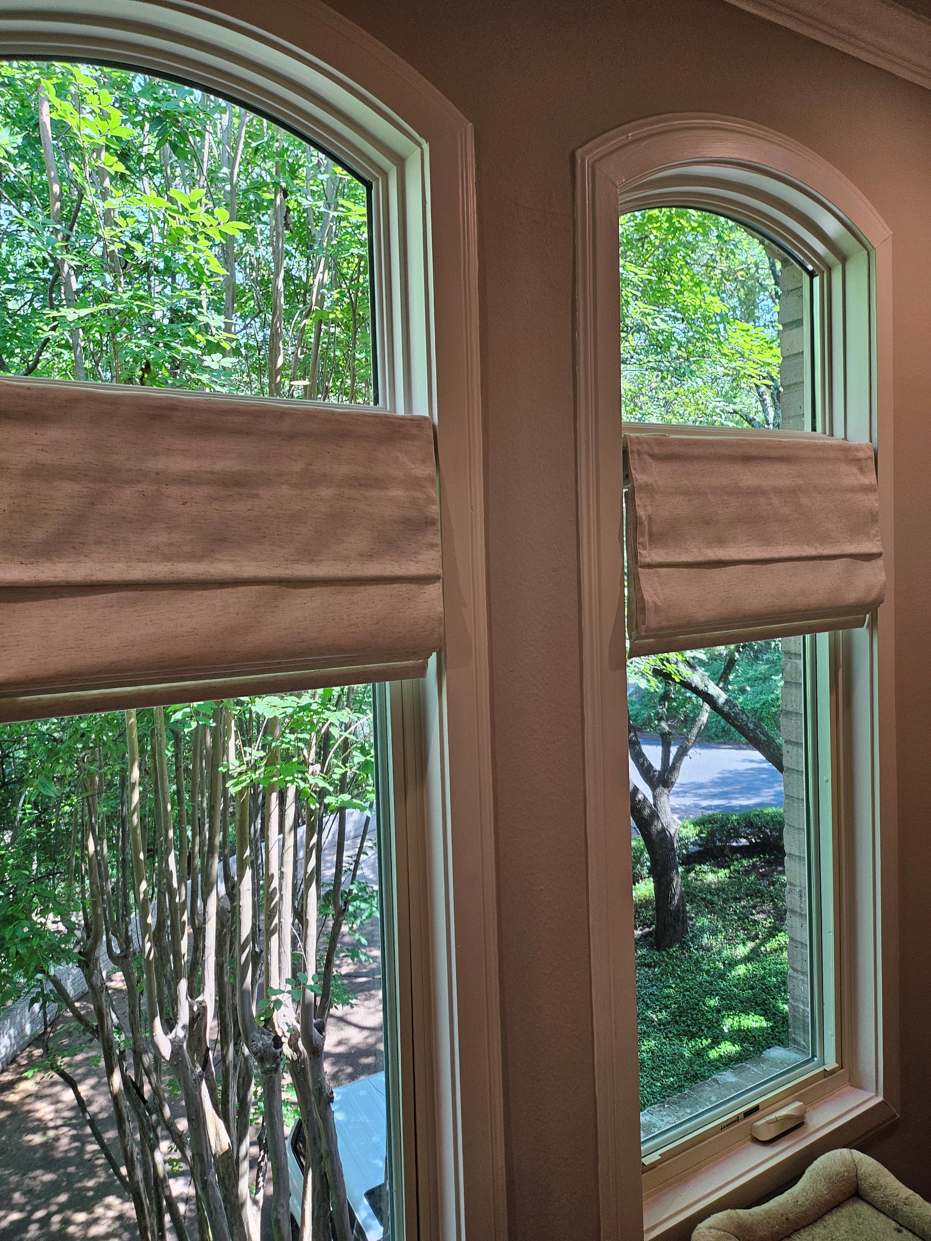 Elegant Roman Shade for Double Window