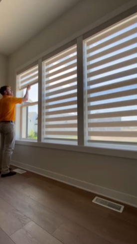 Motorized Zebra Shade in Eden Prairie