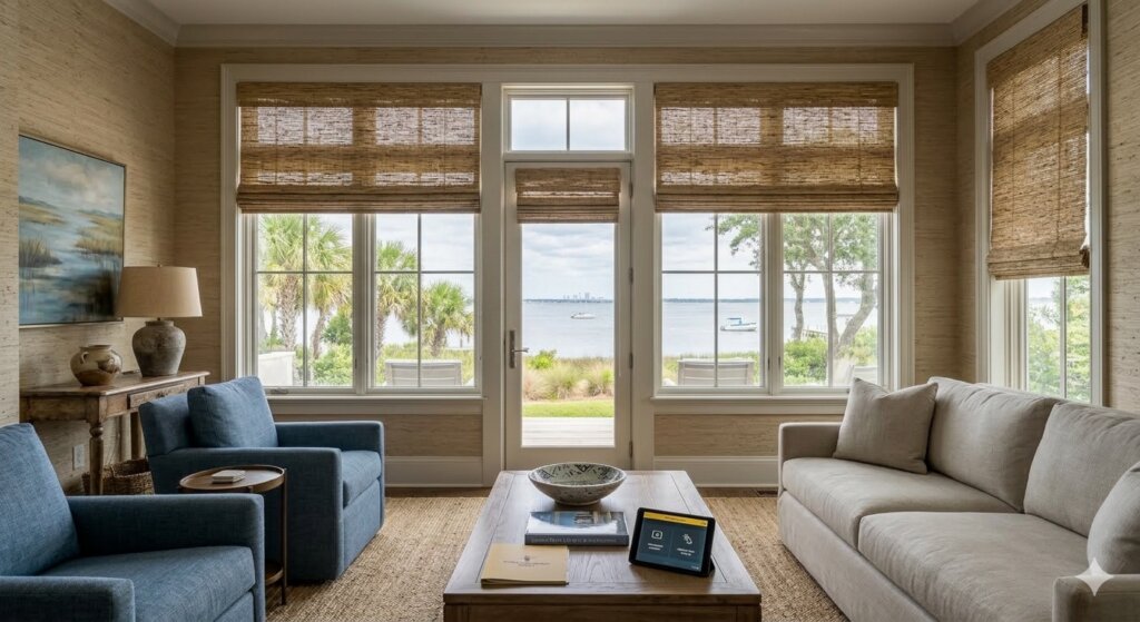 Bayfront Luxury Meets Southern Charm: Roman Shades for the Eastern Shore