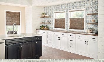 Kitchen with blinds