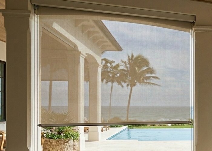 Cable Guided vs Zipper Track outdoor shades palm beach homes
