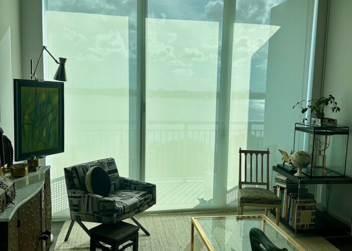 solar shades in palm beach high rise preserving the ocean views