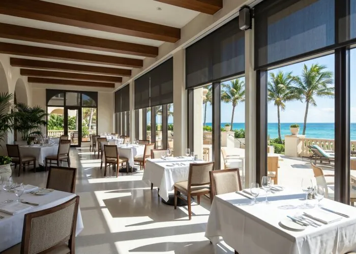motorized shades for restaurant palm beach