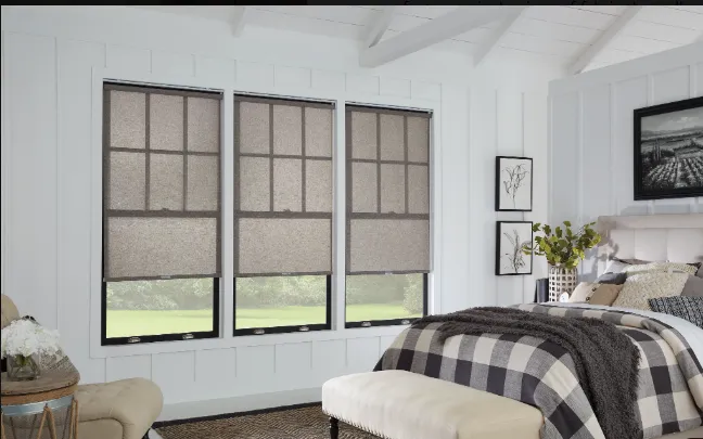 A bedroom with a bed and a couchAI-generated content may be incorrect.