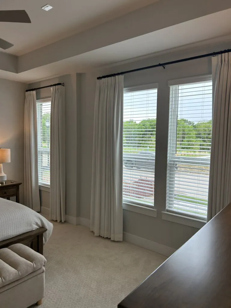 Custom draperies installed in a home in Rockwall Texas