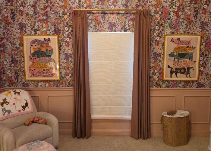 custom drapery and roman shades in heath texas
