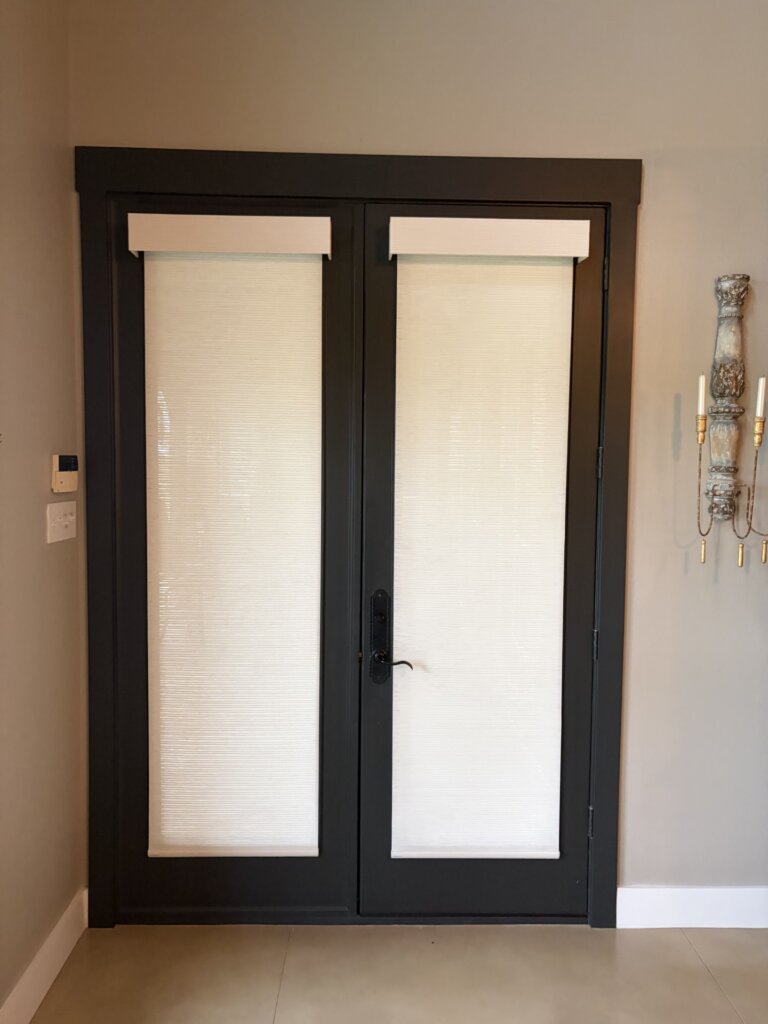 custom motorized roller shades in a home in heath texas