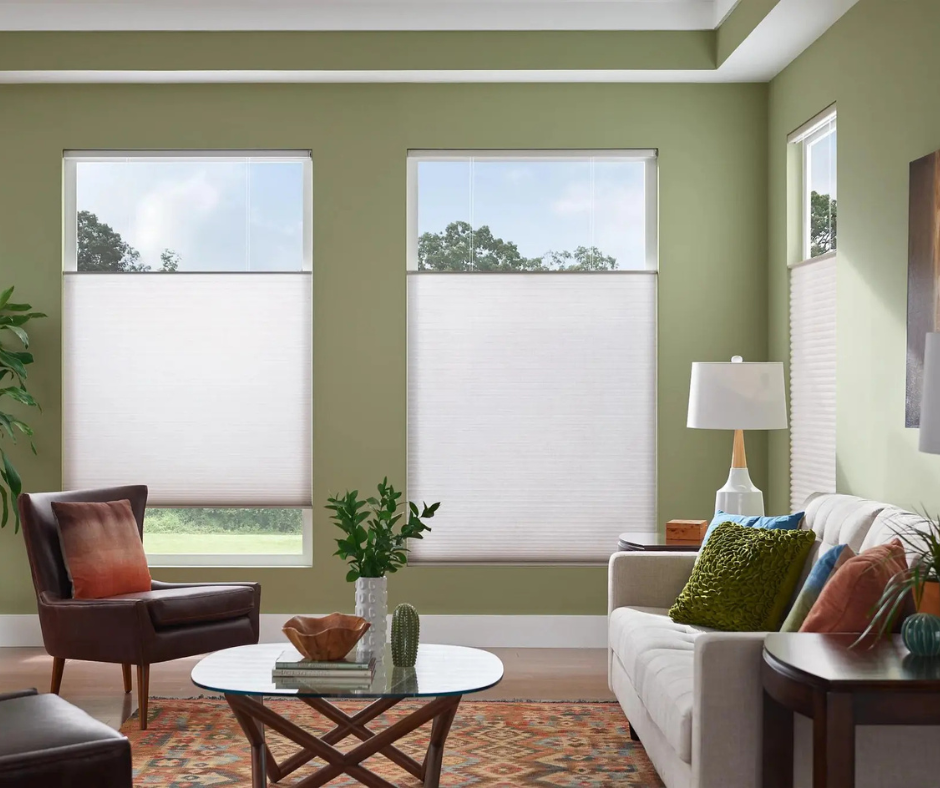 Top-down bottom-up shades in a West Lake Hills home with hill country views.