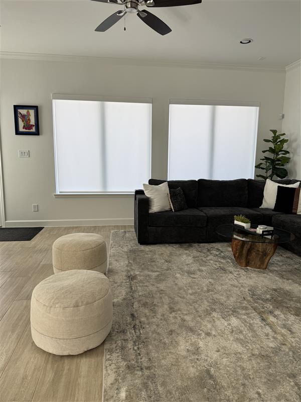 Motorized Roller Shades for New Home in Heights